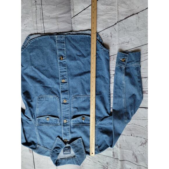 Cavalini Denim Collection Women Large Button Up Shirt Long Sleeve Denim - Picture 4 of 6